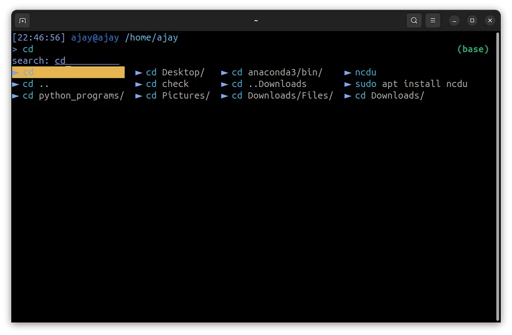 Using correct command (left)
